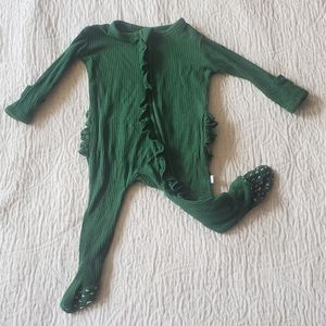 Posh Peanut Juniper Green newborn footie